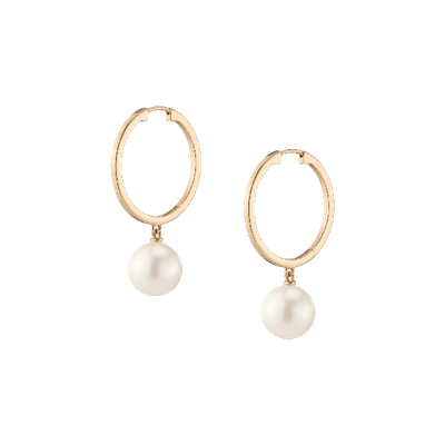 Aurate New York Pearl Hoop Earrings In White