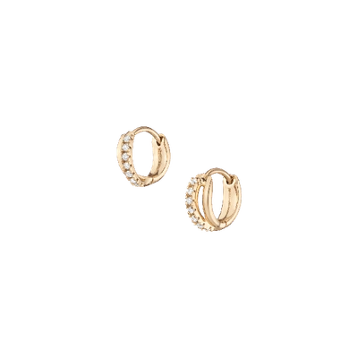 Shop Aurate New York Diamond Crossover Huggie Earrings In Rose