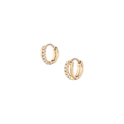 Aurate New York Diamond Crossover Huggie Earrings In Rose