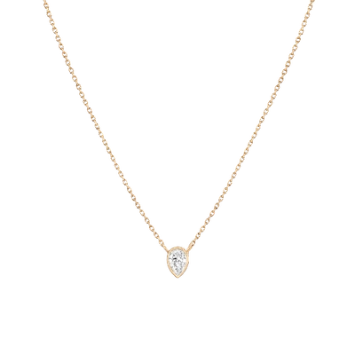 Shop Aurate New York Diamond Pear Bezel Necklace In White