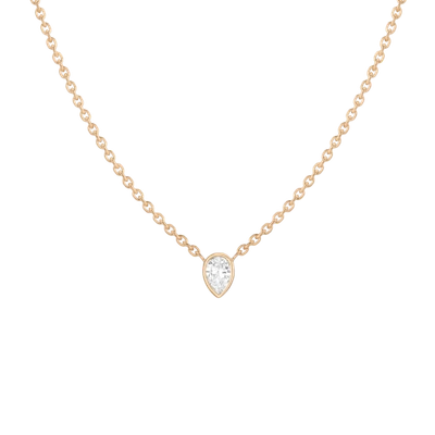 Aurate New York Xl Diamond Pear Bezel Necklace In White