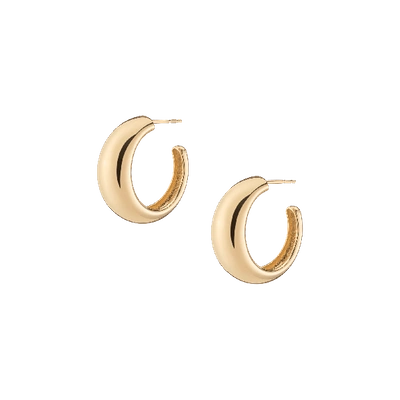 Aurate New York Gold Smooth Arch Hoops Medium In Yellow
