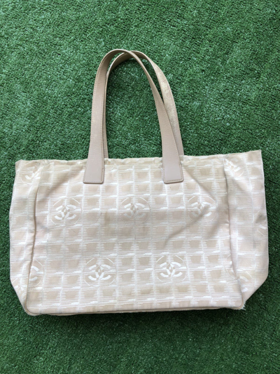 Pre-owned Chanel Cc Sport Canvas Tote Bag In Beige