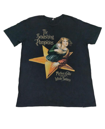 Pre-owned Band Tees The Smashing Pumpkins Distressed Tee In Black