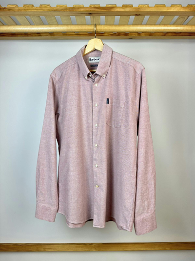 Pre-owned Barbour Men's Shirt Long Sleeve  Size L In Pink