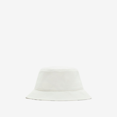 Shop Burberry Cotton Blend Bucket Hat In Salt