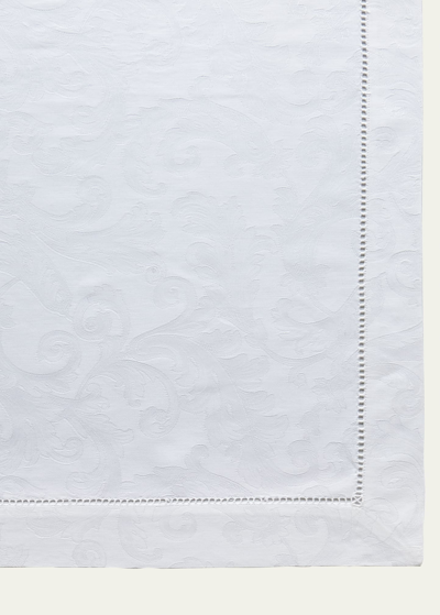 Shop Sferra Plume Jacquard 70" X 126" Tablecloth In White