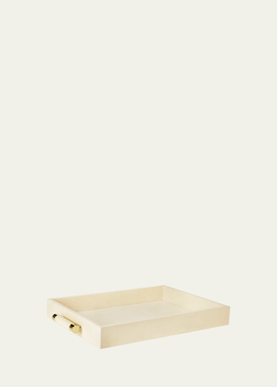 Shop Aerin Shagreen Rectangular Tray In Cream