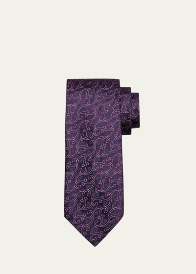 Shop Charvet Men's Vines Silk Tie In 10 Purple