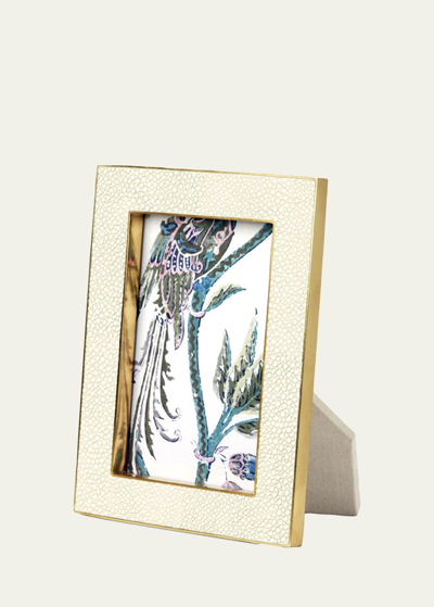 Shop Aerin Classic Faux-shagreen 5" X 7" Picture Frame In Cream