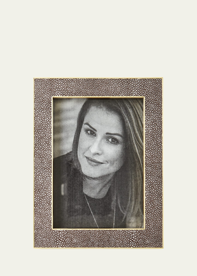 Aerin Classic Faux-shagreen 5" X 7" Picture Frame In Chocolate