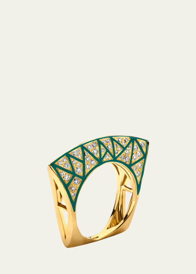 Shop Dries Criel 18k Yellow Gold Diamond Lotus Ring In Yg