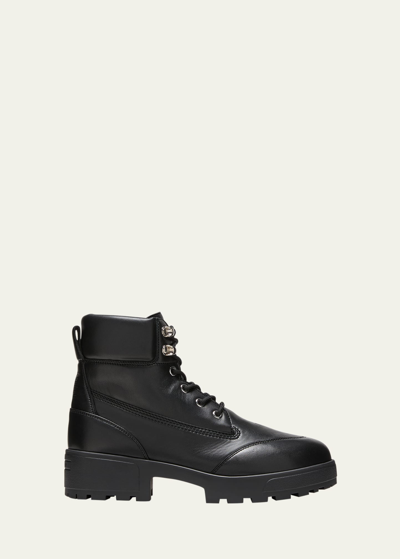 Shop Givenchy Leather Lace-up Ankle Booties In Black
