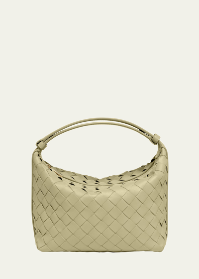Shop Bottega Veneta Mini Wallace Bag In Travertine-gold
