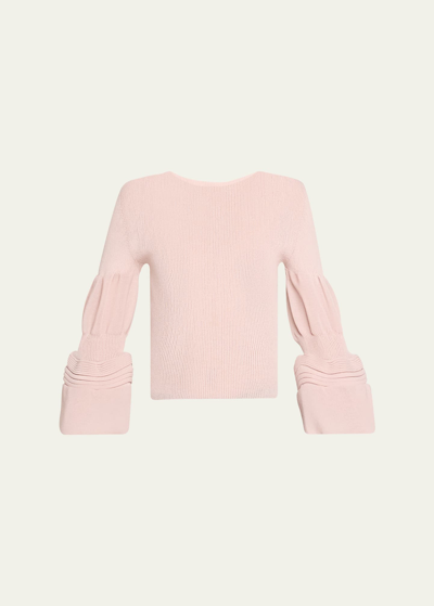 Shop Issey Miyake Assemblage Branch Crew-neck Top In Light Pink