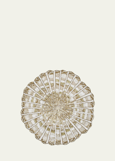 Shop Kim Seybert Nautilus Beaded Placemat In Champagne/gold