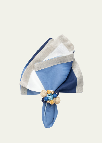 Shop Kim Seybert Dip Dye Napkin In Blue/white