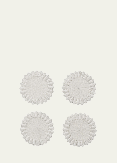 Kim Seybert Lumina Coasters, Set Of 4 In White