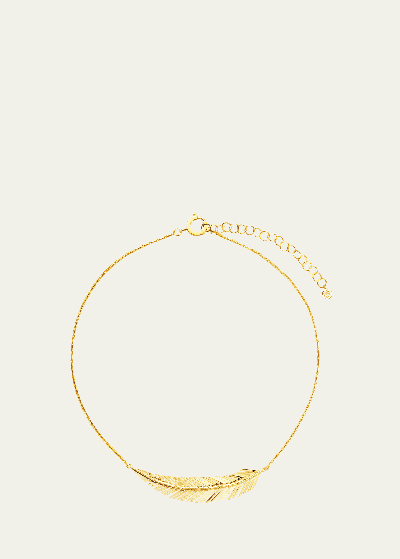 Shop Cadar 18k Yellow Gold Medium Feather Necklace