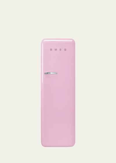 Shop Smeg Fab28 Retro-style Refrigerator With Internal Freezer, Right Hinge In Pink