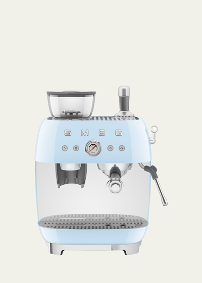 Shop Smeg Semi-automatic Espresso Machine In Pastel Blue