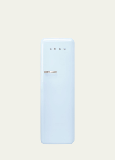 Shop Smeg Fab28 Retro-style Refrigerator With Internal Freezer, Right Hinge In Pastel Blue