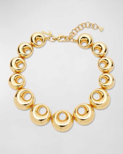 Shop Lele Sadoughi Graduated Medallion Necklace In Gold
