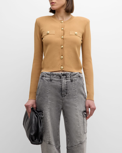 Shop L Agence Toulouse Cardigan In Soft Camel