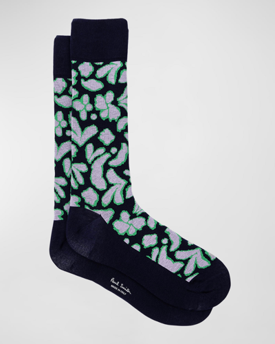Shop Paul Smith Men's Finlay Camo Socks In Navy
