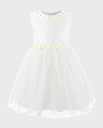 Shop Rachel Riley Girl's Daisy Tulle Dress, Ivory In White