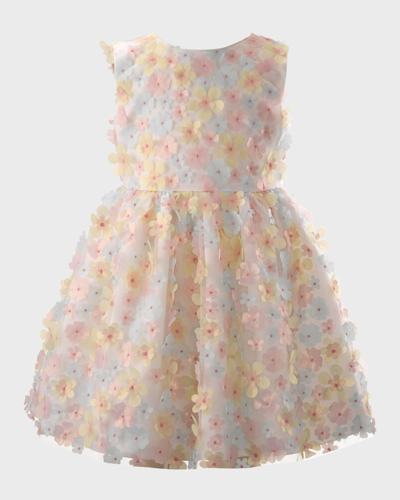 Shop Rachel Riley Girl's Flutter Flower Party Dress In Multi