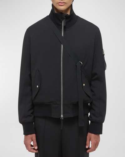 Shop Helmut Lang Men's Seatbelt Bomber Jacket In Black