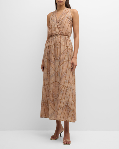 Shop Xirena Darby Sleeveless Striped Maxi Dress In Gold Geode