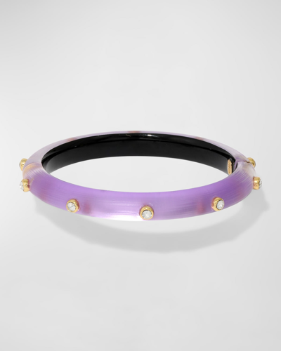 Shop Alexis Bittar Crystal Studded Hinge Bracelet In Amethyst