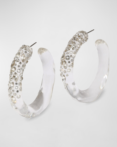 Shop Alexis Bittar Confetti Crystal Lucite Hoop Earrings