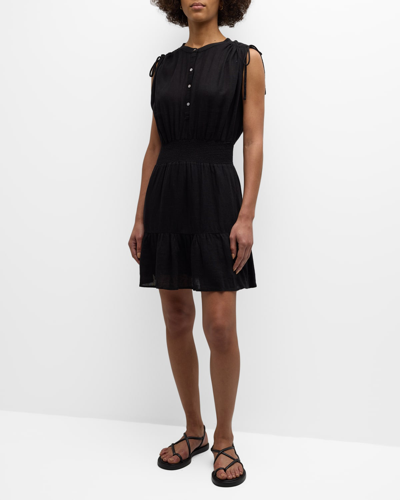 Shop Rails Samina Linen Mini Dress In Black