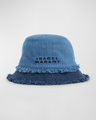 Shop Isabel Marant Bergen Denim Bucket Hat In Blue