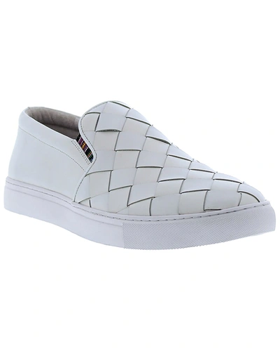 Shop Robert Graham Erosion Leather Sneaker In White