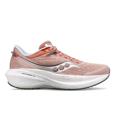 Shop Saucony Women's Triumph 21 Running Shoes In Lotus/bough In Multi