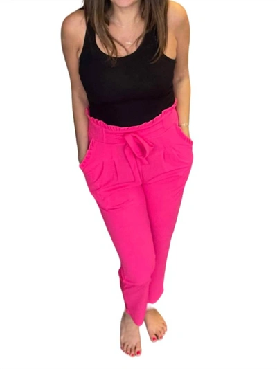 Shop Jess Lea Paperbag Slim Fit Ant In Hot Pink