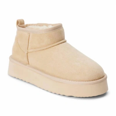 Matisse Breckenridge Natural Suede Faux Fur-lined Platform Ankle Booties In White