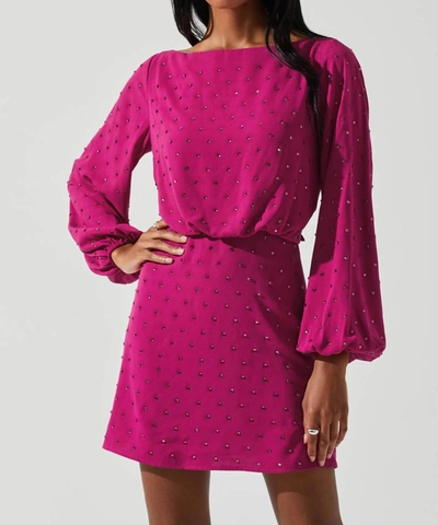 Shop Astr Edita Dress In Fuchsia In Pink