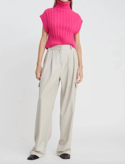 Shop Deluc Focus Turtleneck Sweater Vest In Hot Pink