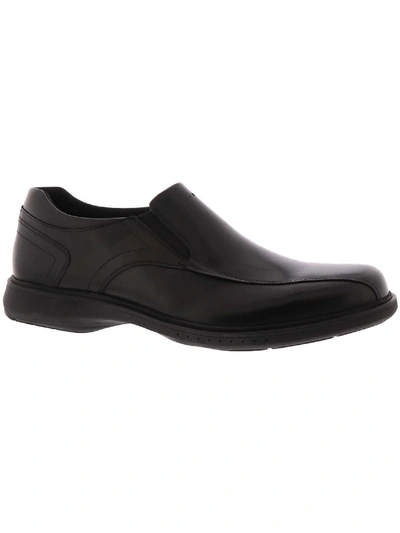 Shop Nunn Bush Leather Slip-on Mens Slip On Flat Loafers In Black