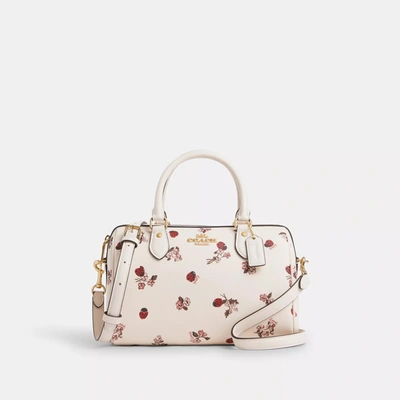 Shop Coach Outlet Rowan Satchel With Ladybug Floral Print In White