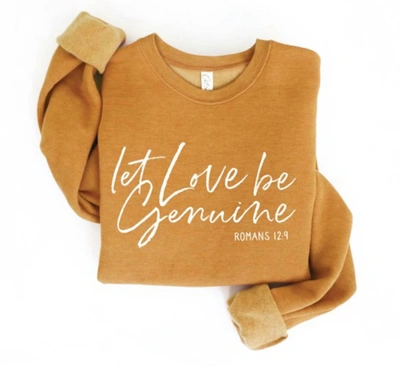 Shop Oat Collective Women's Let Love Be Genuine Pullover In Mustard In Yellow