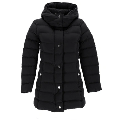 Shop Moncler Doudoune Elastique Quilted Hooded Down Jacket In Black Polyamide