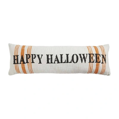 Shop Mudpie Haunting Stripe Long Pillow In Natural