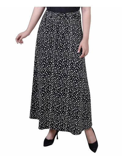 Shop Ny Collection Petites Womens Polka Dot Belted Maxi Skirt In Multi