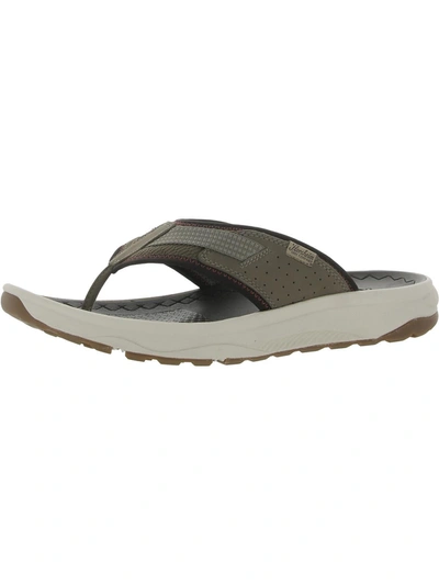 Shop Florsheim Treadlite Mens Leather Flip-flop Thong Sandals In Grey
